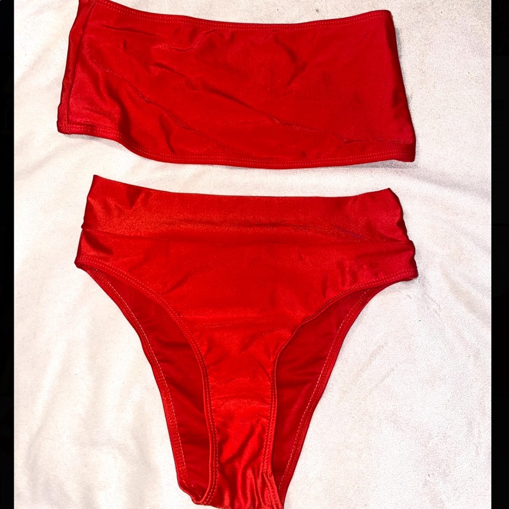 2 piece red bikini